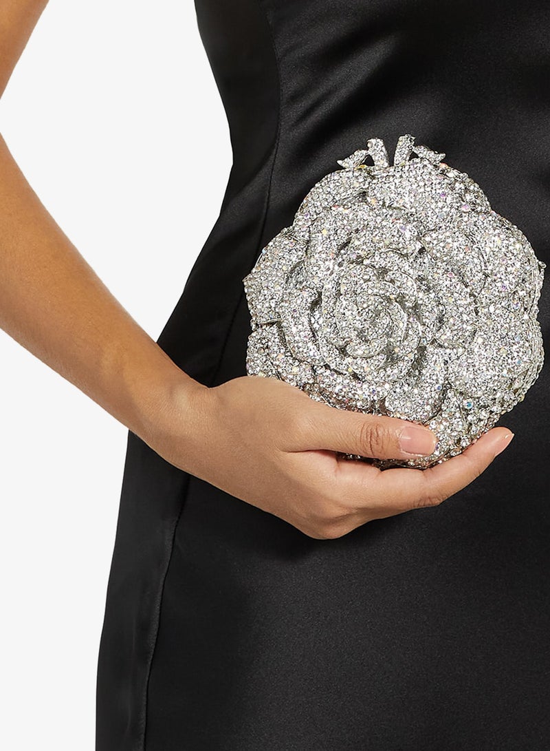 Dune London Floral Diamante Embellished Clutch - Image 1